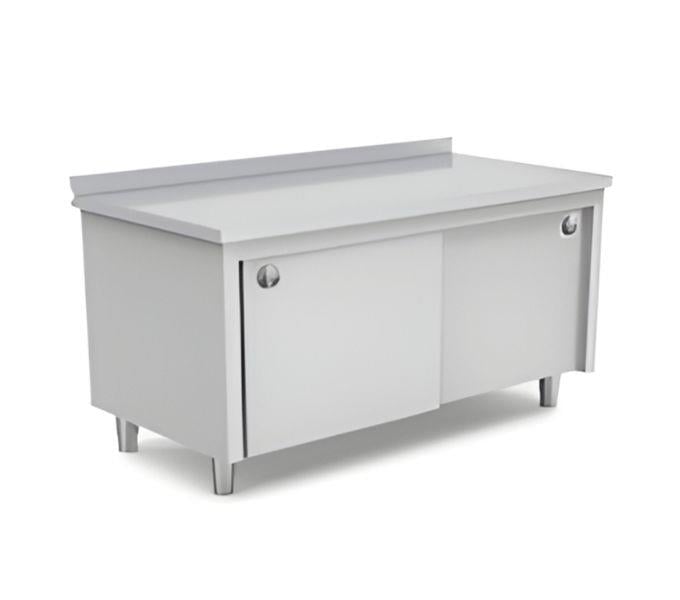 Paslanmaz Krom Sürgü Kapaklı Çalışma Tezgahı, 190 X 60 X 85 cm, 430 Çelik