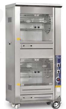 Pimak Çift Katlı Tamburlu Piliç Çevirme Makinesi, Elektrikli, 25+25 Piliç Kapasiteli