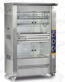 Pimak Çift Katlı Tamburlu ve Dinlendirmeli Piliç Çevirme Makinesi, Elektrikli, 25 Piliç Kapasiteli