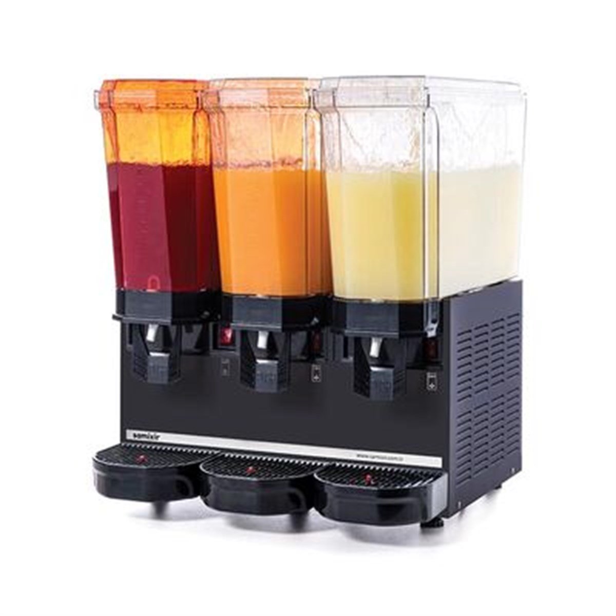 Samixir Klasik Triple Soğuk İçecek Dispenseri, 20+20+20 L, Fıskiyeli, Siyah