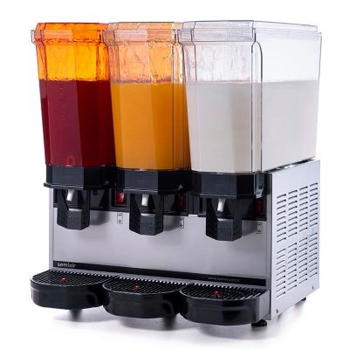 Samixir Klasik Triple Soğuk İçecek Dispenseri, 20+20+20 L, 2 Fıskiyeli 1 Karıştırıcılı, Inox
