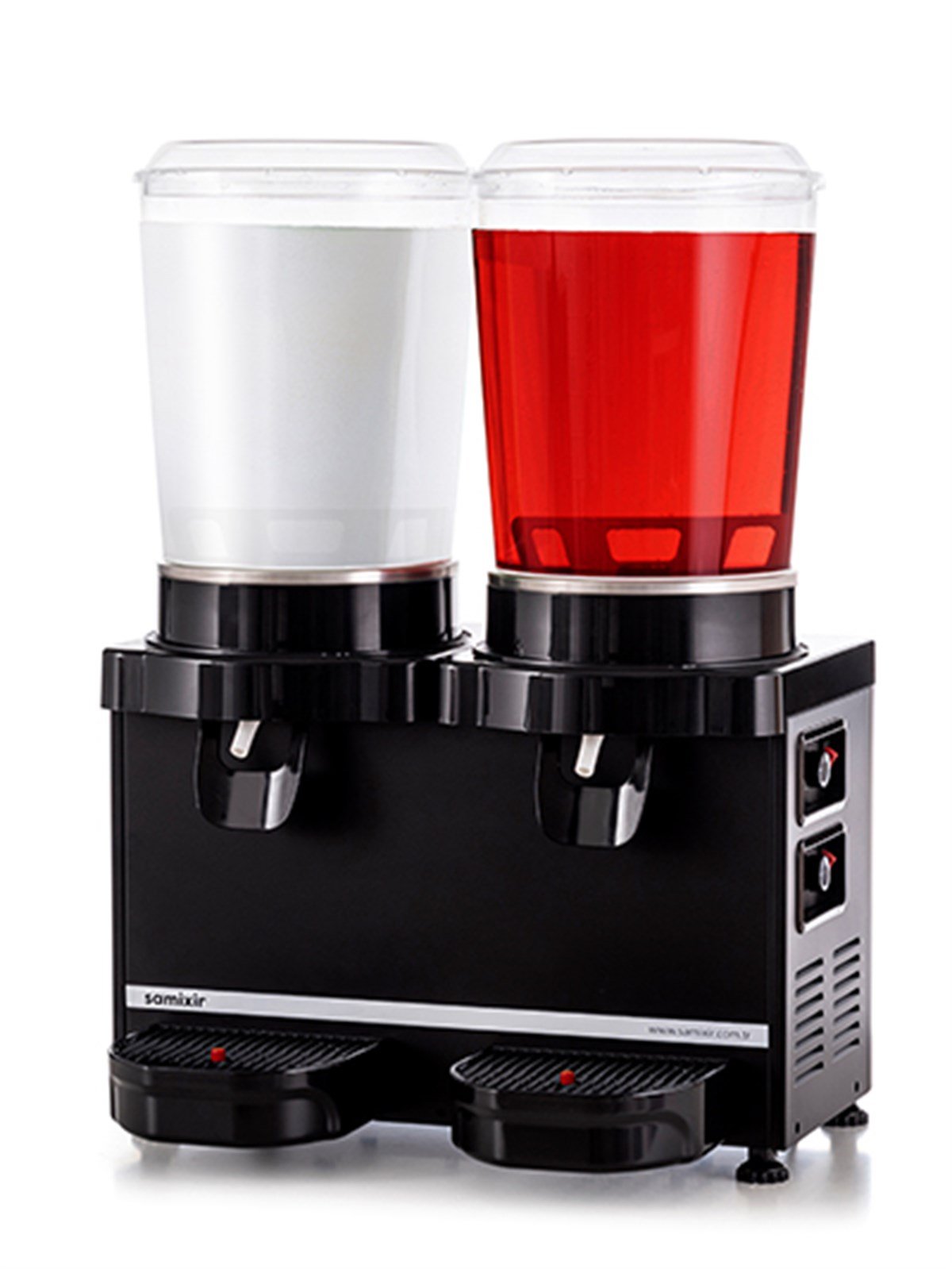 Samixir M10 Twin Panoramik Soğuk İçecek Dispenseri, 10+10 L, Siyah