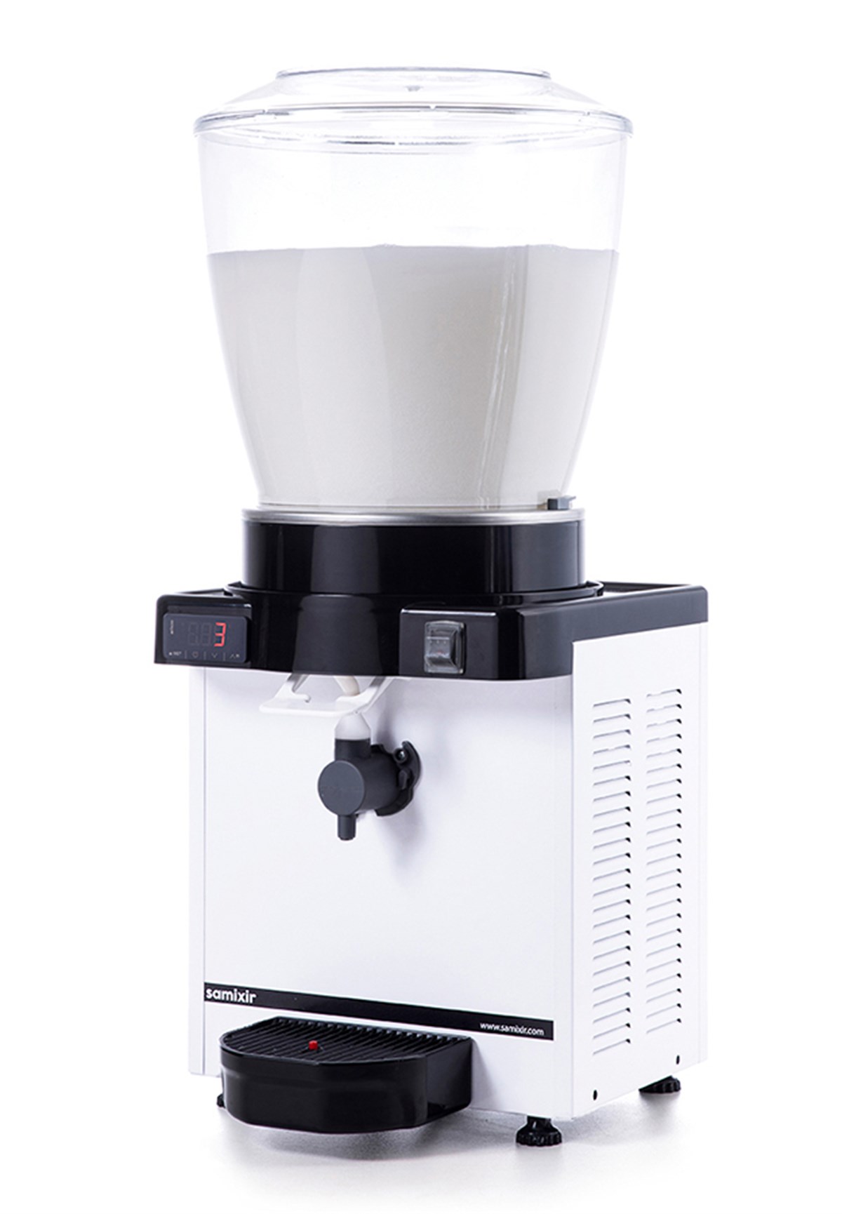 Samixir Panoramik Köpüklü Ayran Dispenseri, 22 L, Dijital, Beyaz