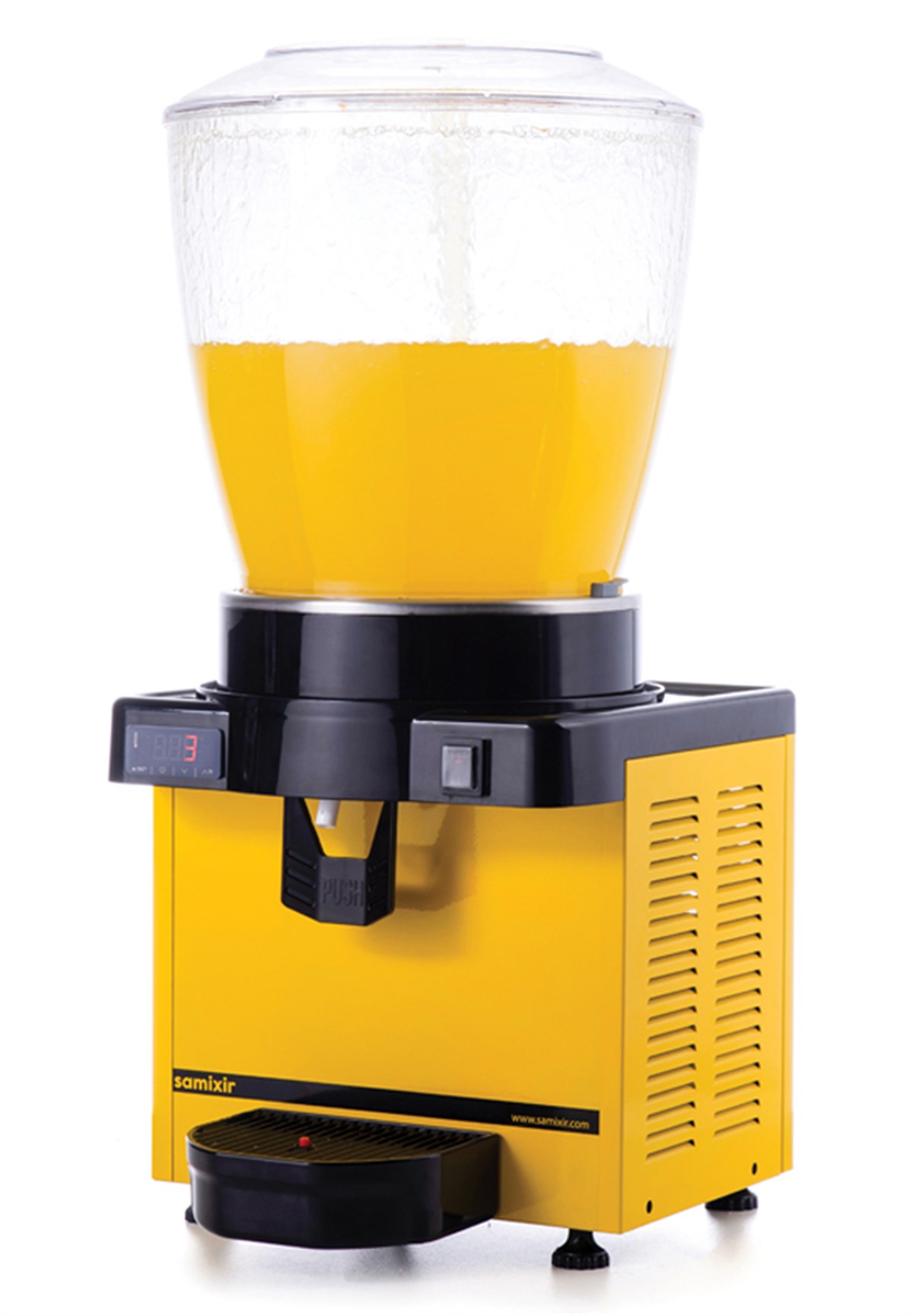 Samixir S22 Fıskiyeli Soğuk İçecek Dispenseri, 22 L, Panoramik, Dijital, Sarı