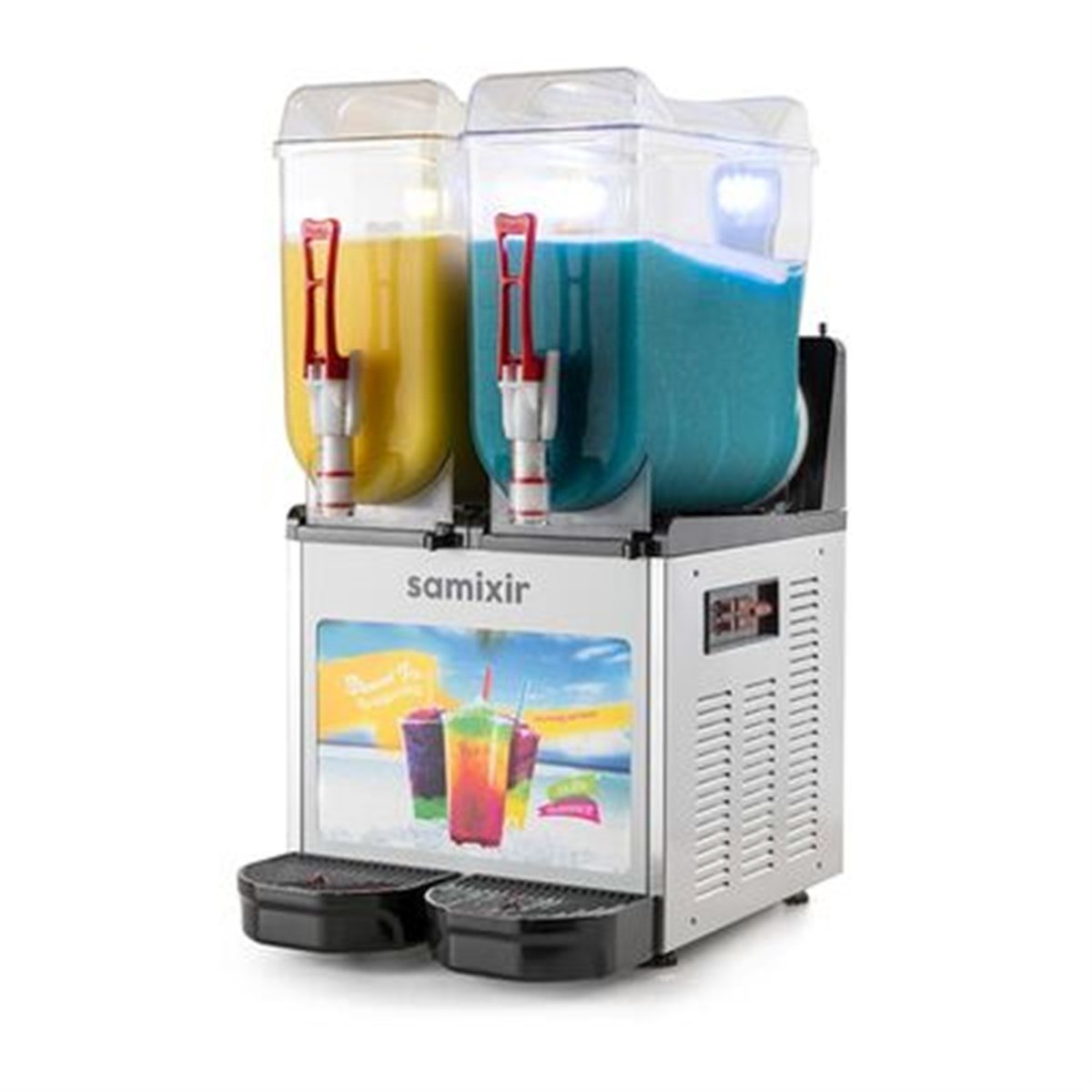 Samixir Slush Twin Allure Granita ve Meyve Suyu Dispenseri, 12+12 L, Inox