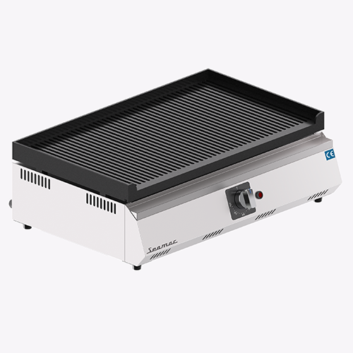 Seamac Elektrikli Döküm Izgara 70 cm, Oluklu Yüzey
