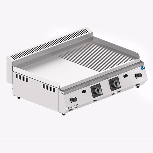 Seamac Elektrikli Playt Izgara 70 cm, Yarı Oluku Yüzey