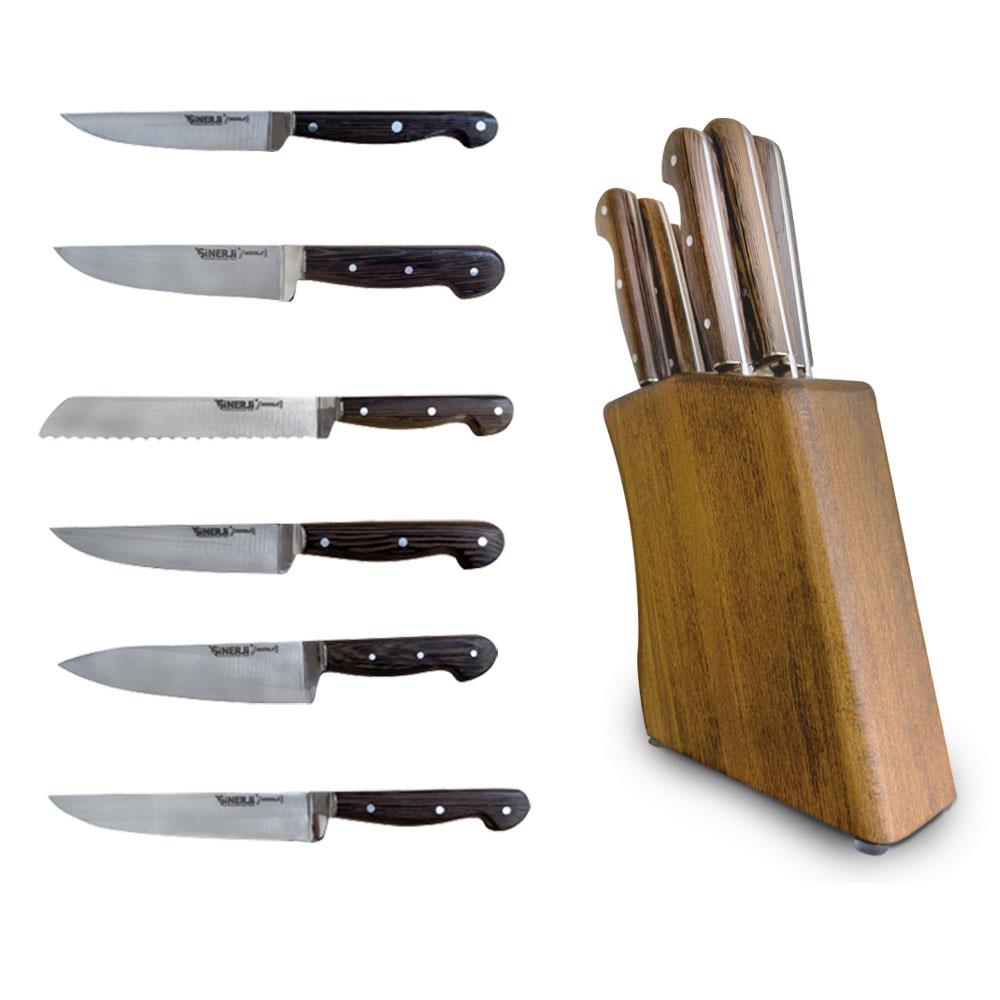 Sinerji Wooden Nostalji Bloklu Bıçak Seti 6+1