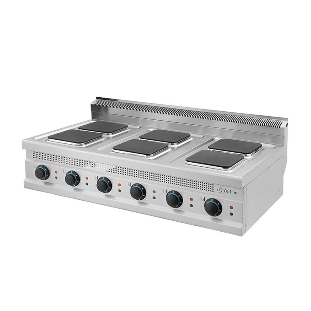 Turhan Çelik 6'lı Elektrikili Kare Ocak , 120 x 70 x 30 cm, TC.7OCE121