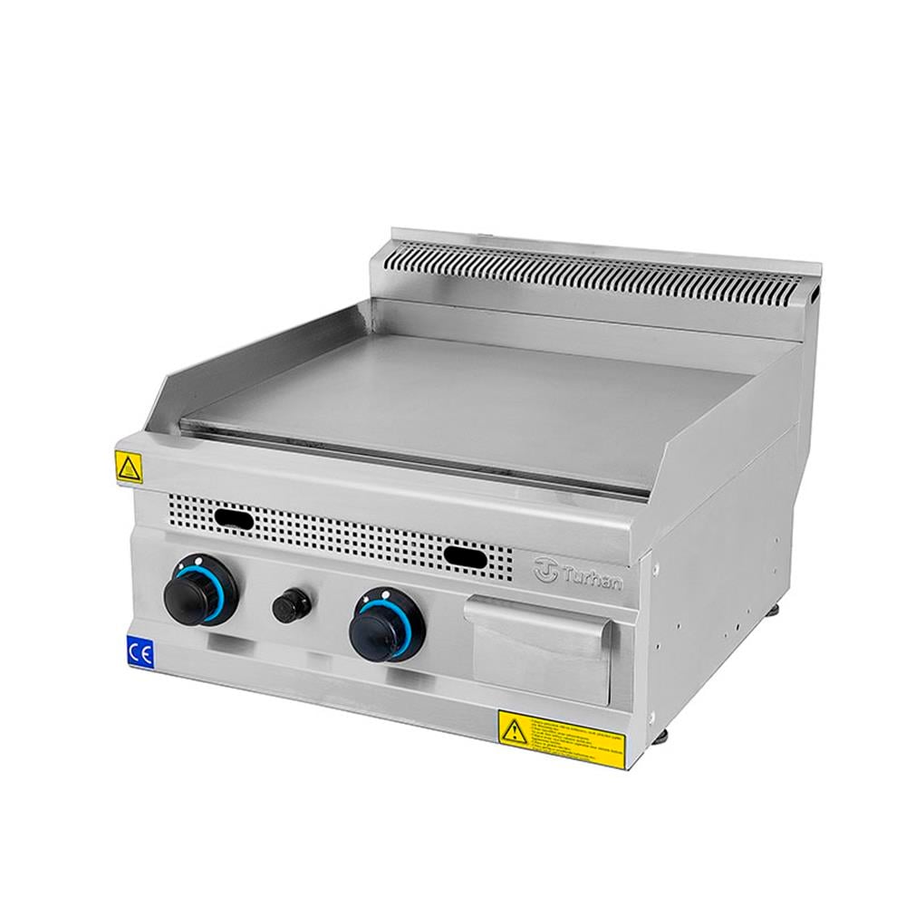 Turhan Çelik Gazlı Set Üstü Playt Izgara, CE Sertifikalı, 60 x 63 x 30 cm, 6060-IZG-DUZ