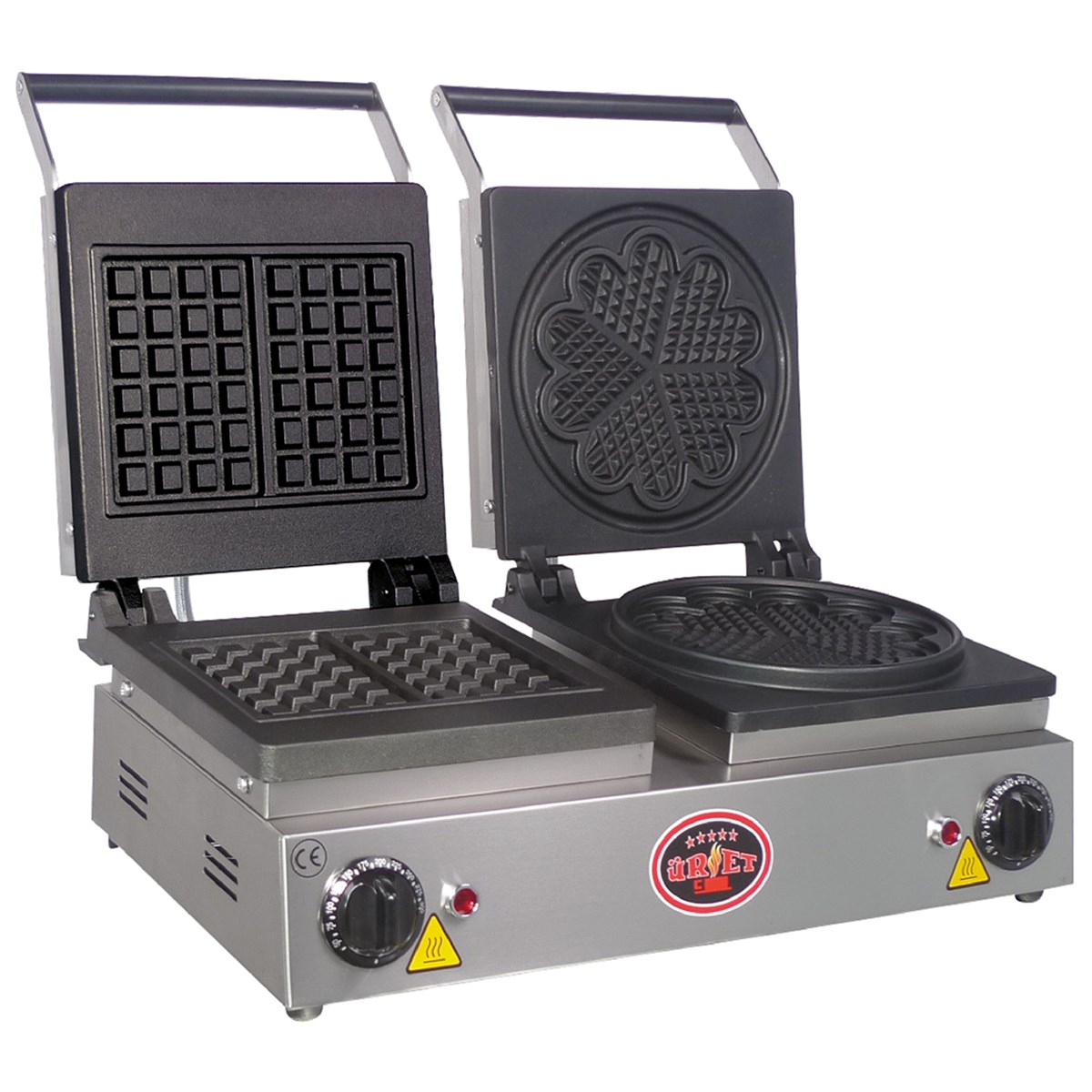 Üret Çifli Kare-Papatya Waffle Makinesi, Elektrikli