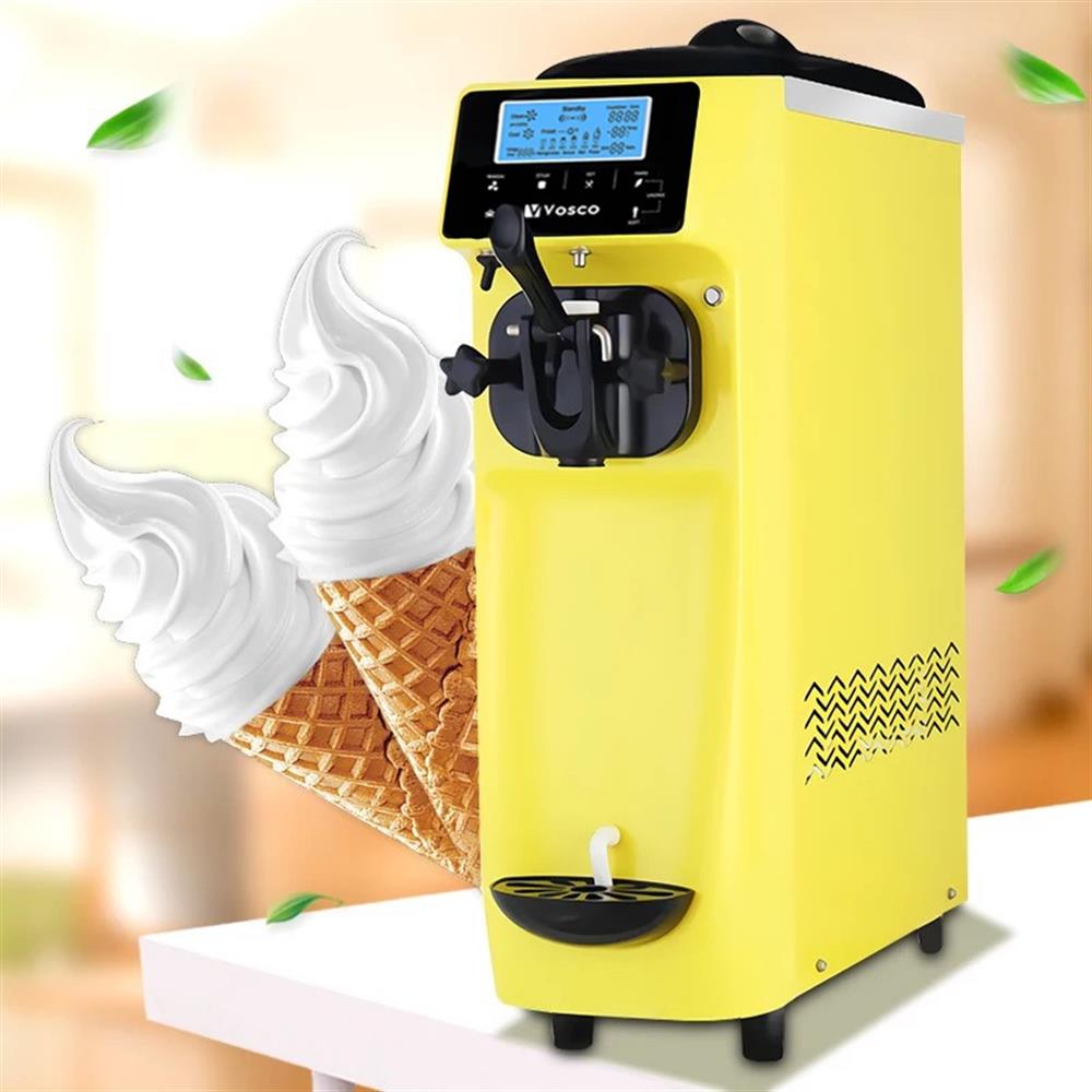 Vosco Soft Dondurma Makinesi Kompresörlü, Sarı VST-16ES