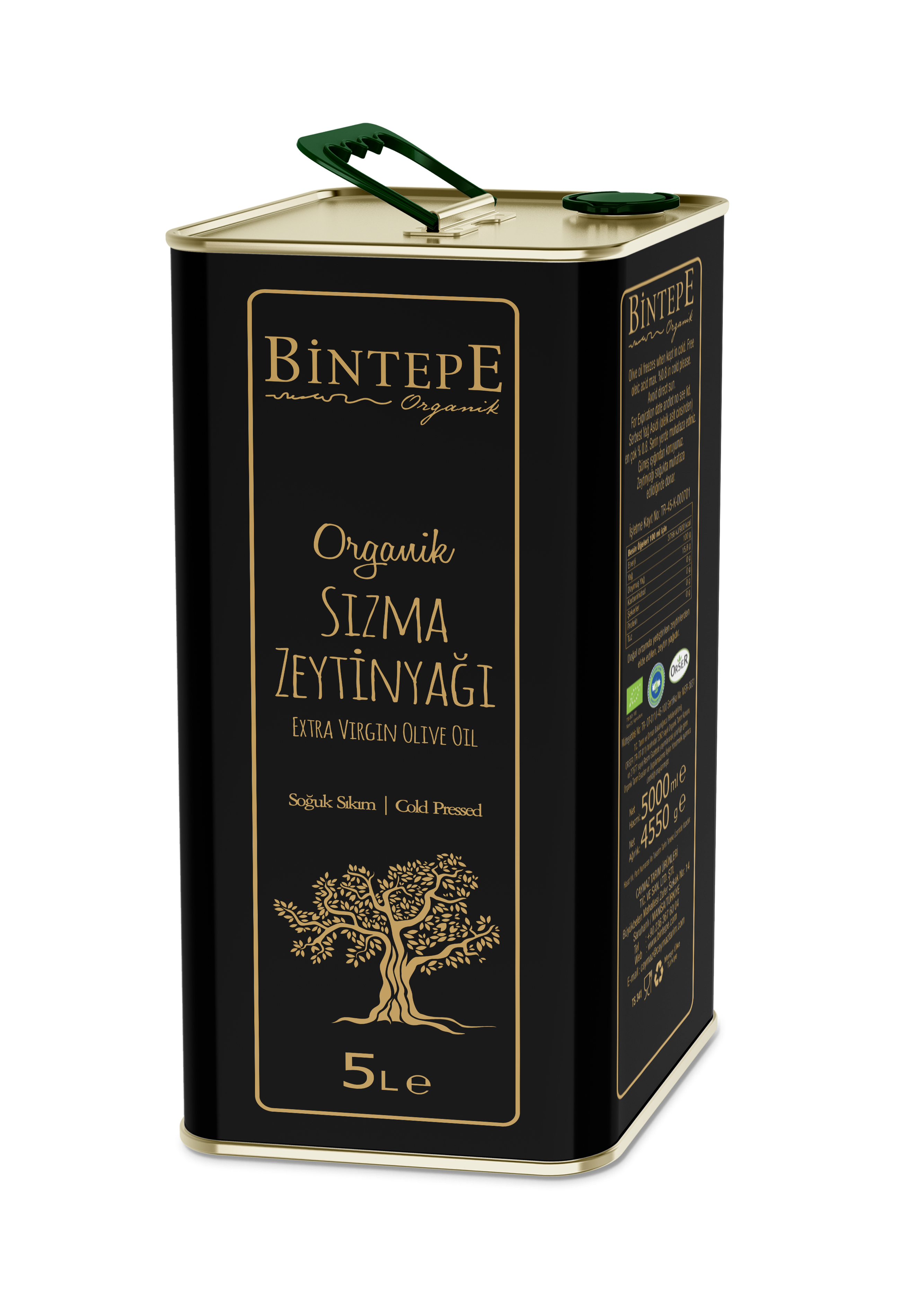  Organik Natürel Sızma Zeytinyağı 5 LT(YENİ HASAT)