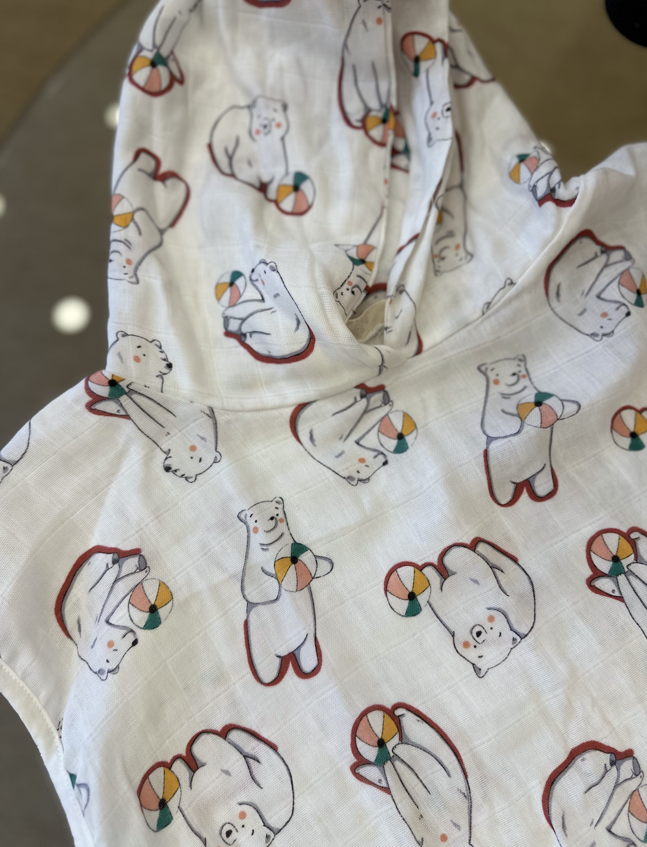  Polar Bear Organik bambu müslin panço