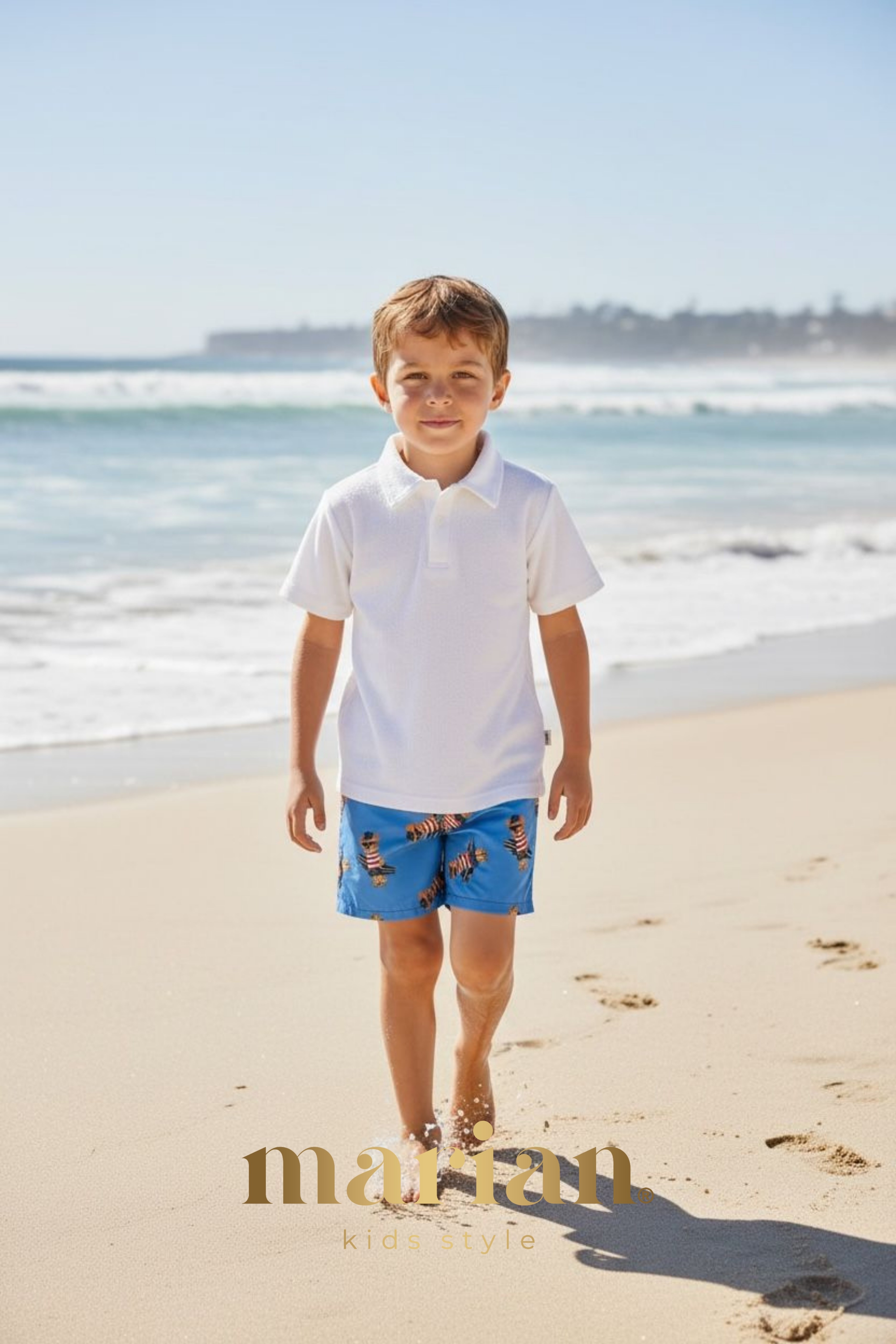 Erkek Çocuk Tişört Towel Polo White
