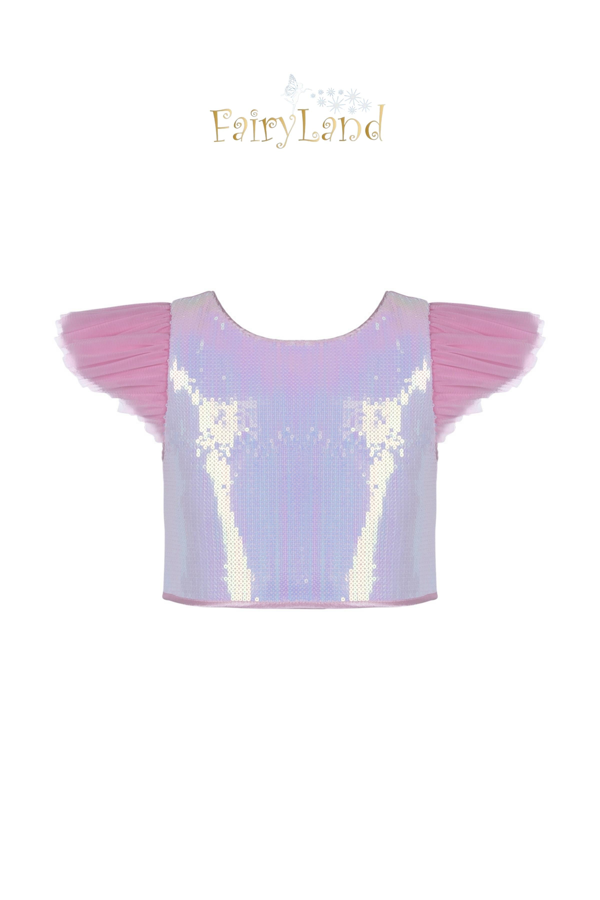 Fairyland Pul Detaylı Pembe Crop Üst