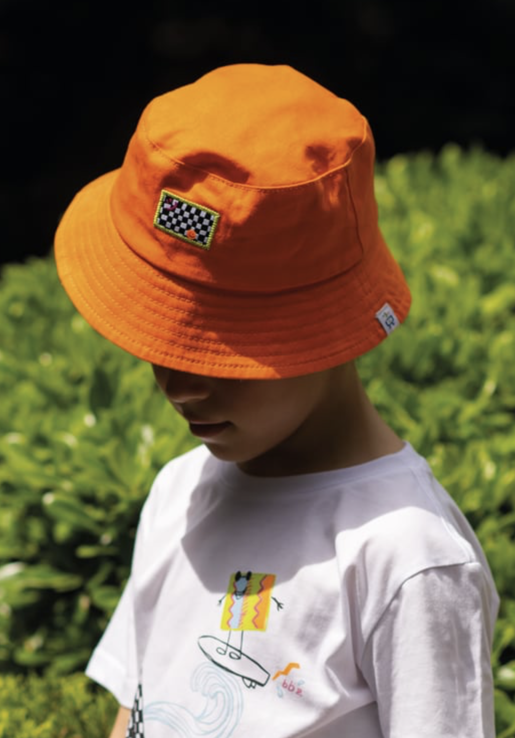 Happy Face Bucket Hat - Orange / 52 Cm