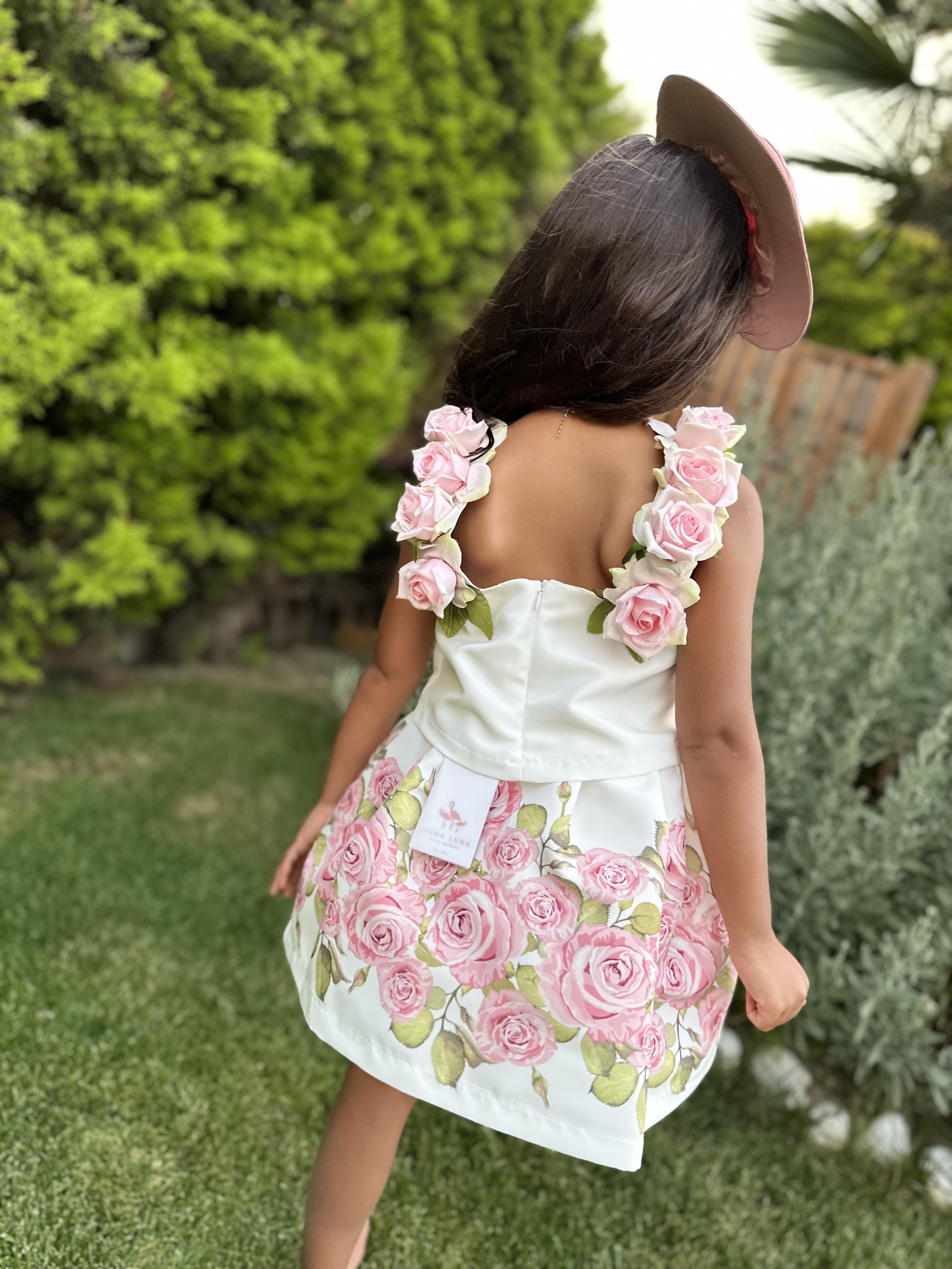 Mama Luma Gül Detaylı etekli Takım