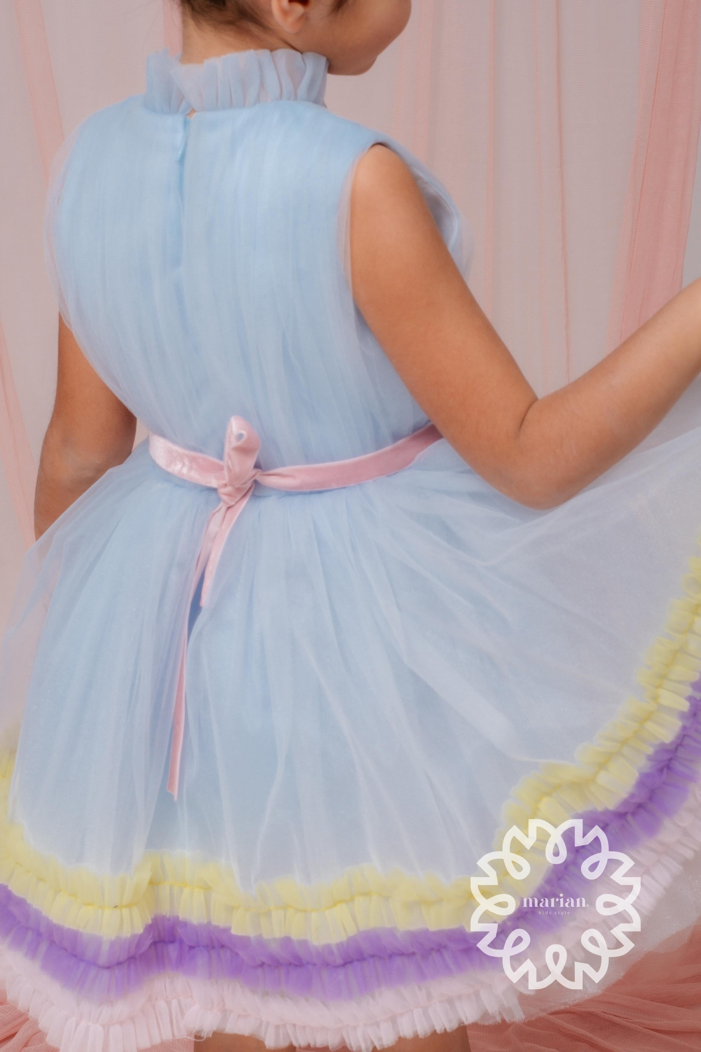 MARİAN CLOUDY DRESS - BLUE