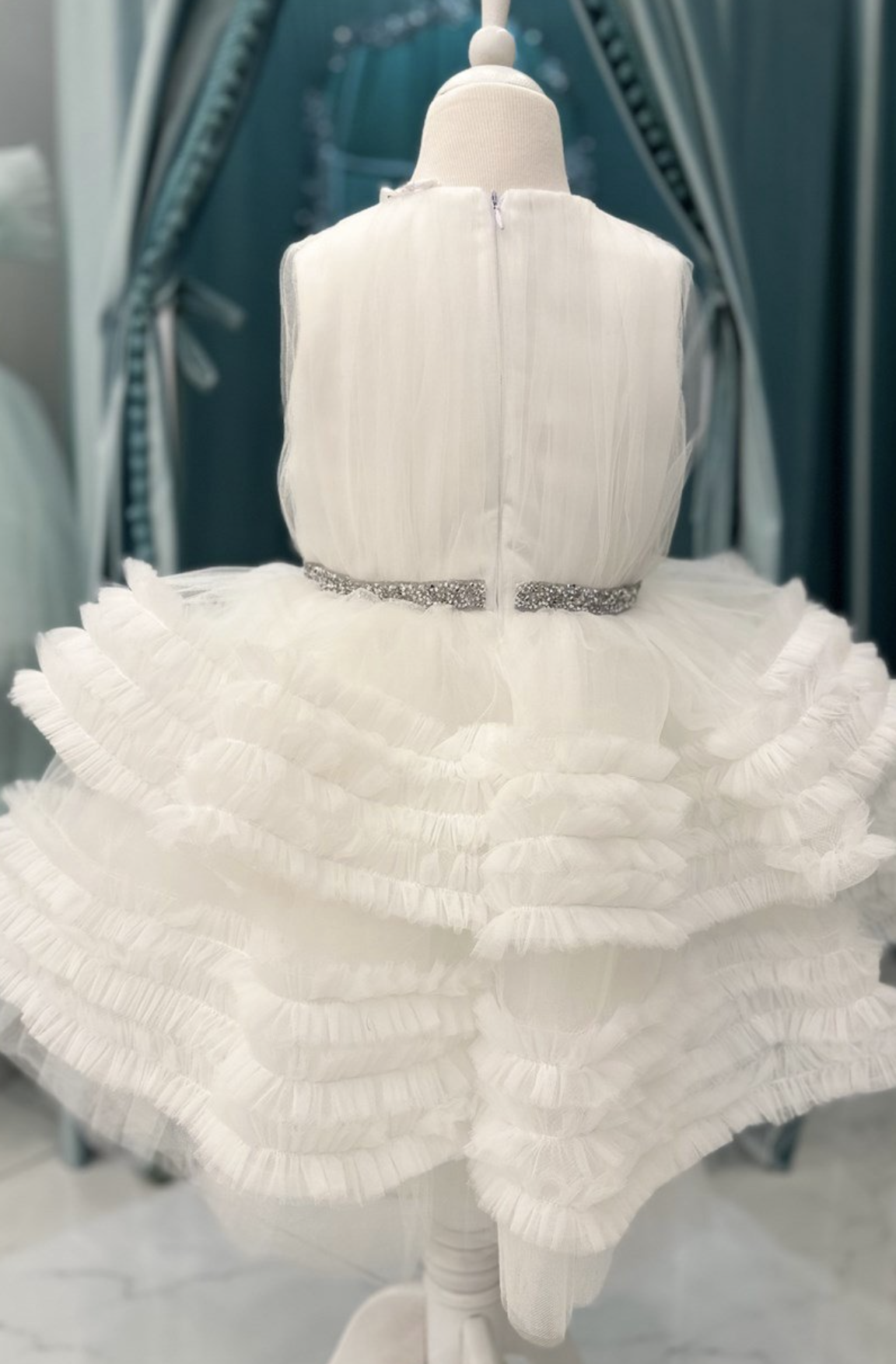 Marian White Mery Tulle Dress