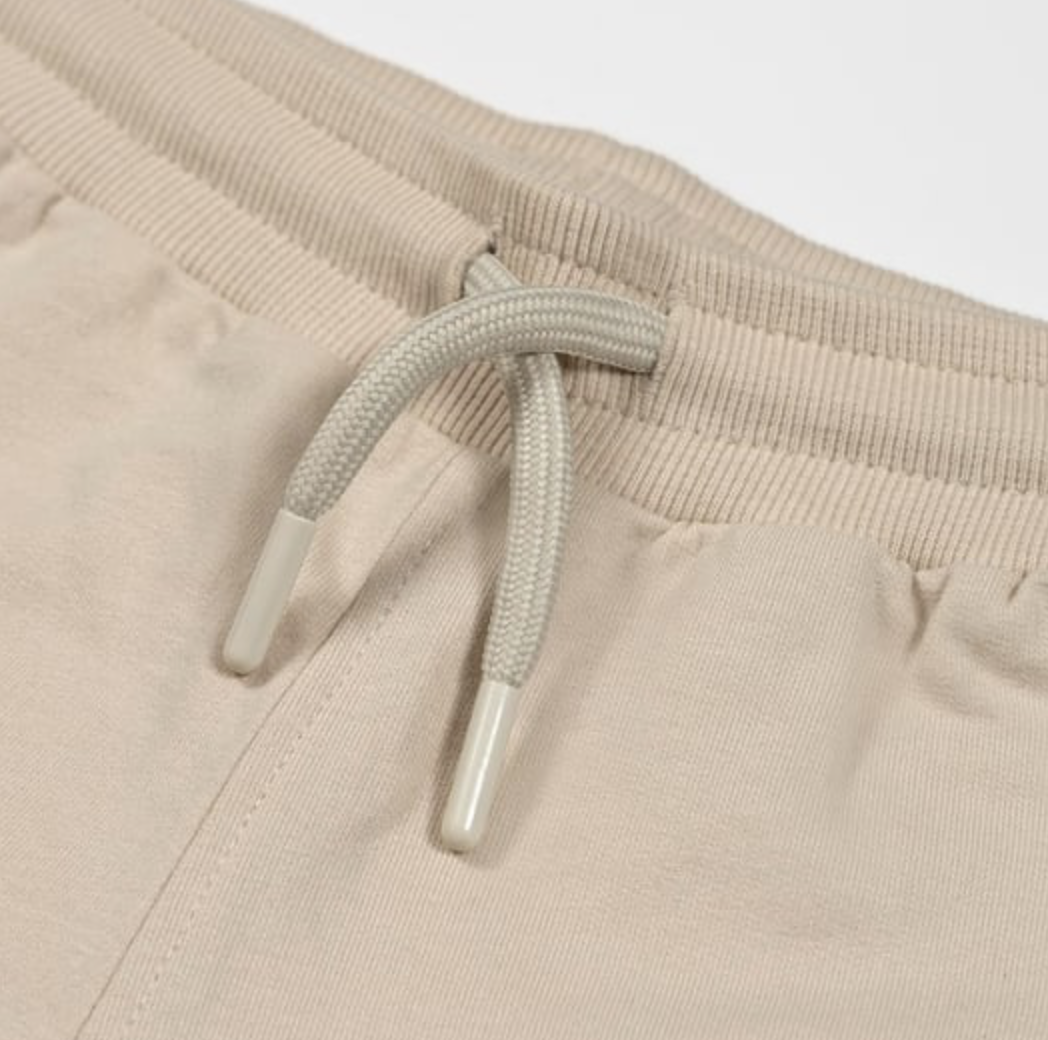 Retro Shorts - Beige with Blue Trim