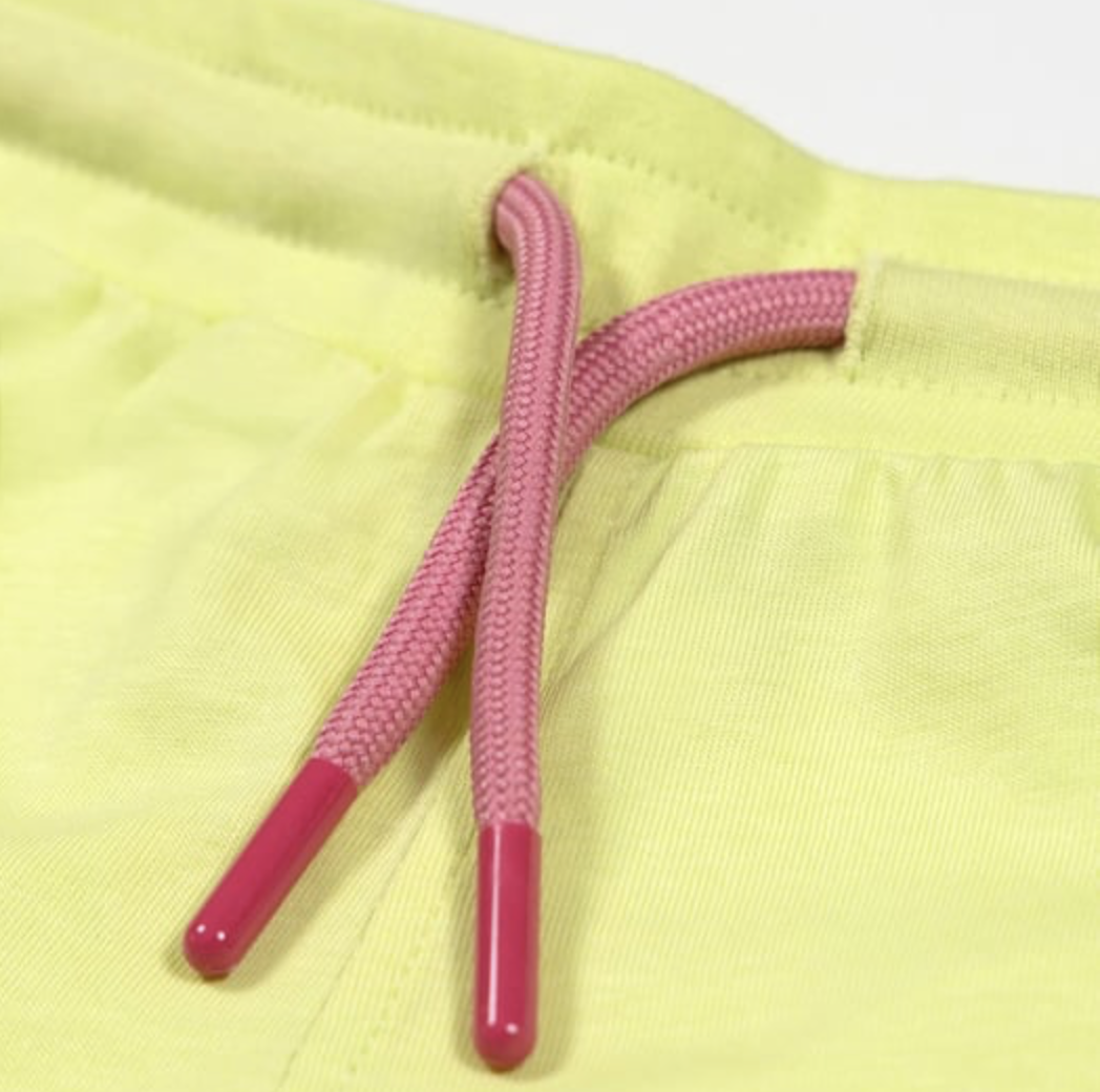 Retro Shorts - Lime with Pink Trim