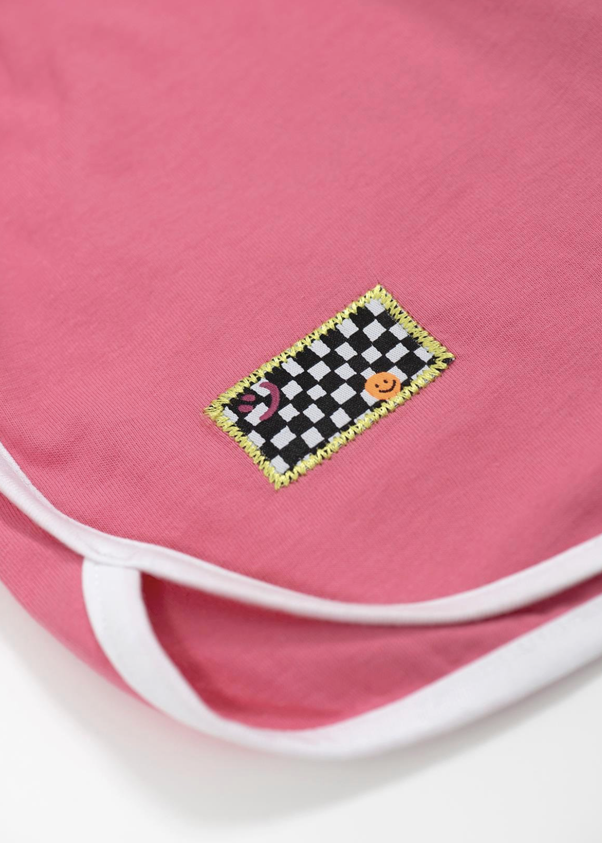 Retro White Striped Short - Pink (Pink Cord)