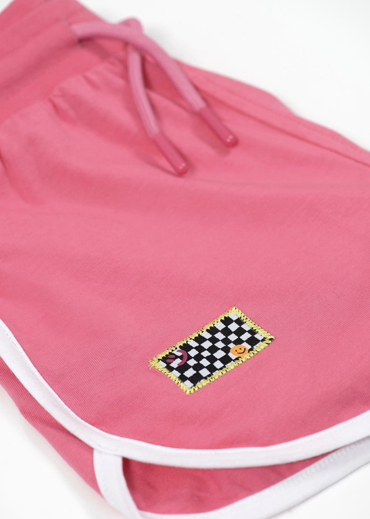 Retro White Striped Short - Pink (Pink Cord)