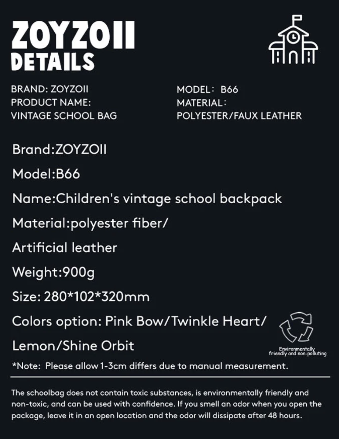 Zoyzoii® vintage series backpack（PİNK）