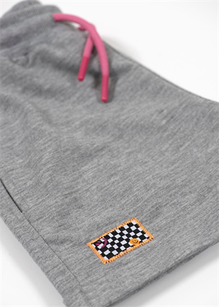 Basic Pleated Short - Grey (Pink Cord)