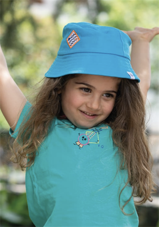 Happy Face Bucket Hat - Blue / 56 Cm
