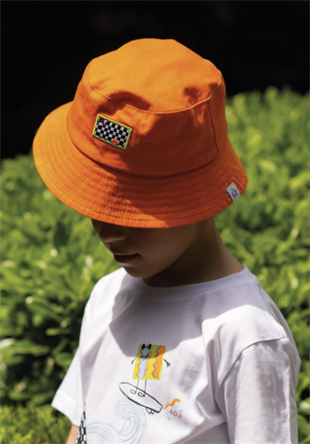 Happy Face Bucket Hat - Orange / 52 Cm