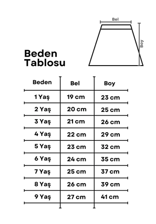 Kırmızı Kız Çocuk Tütü Etek - Bonita