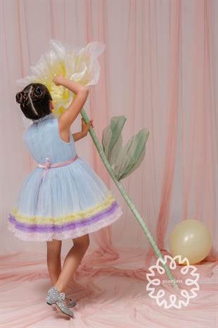 MARİAN CLOUDY DRESS - BLUE