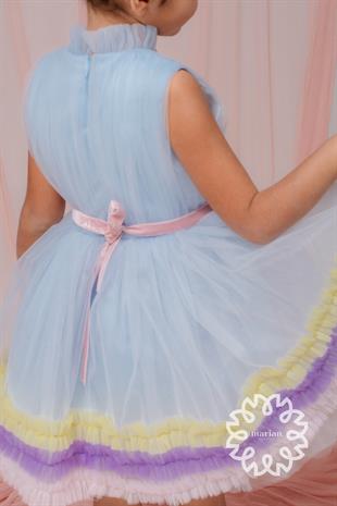 MARİAN CLOUDY DRESS - BLUE