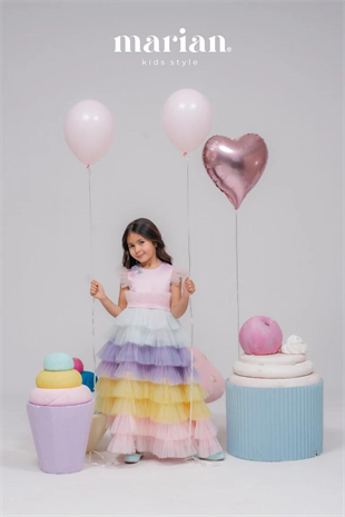 MARİAN - RAİNBOW DRESS - Özel Gün Elbise