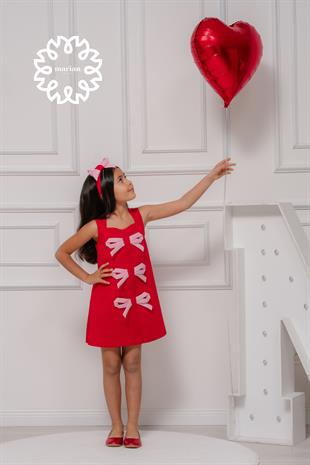 MARİAN Scuba Scarlet Bow Dress