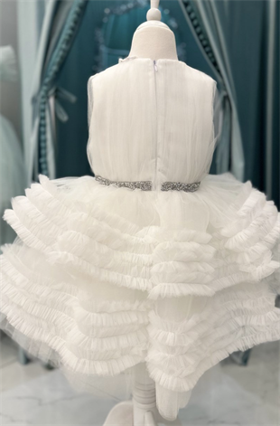 Marian White Mery Tulle Dress