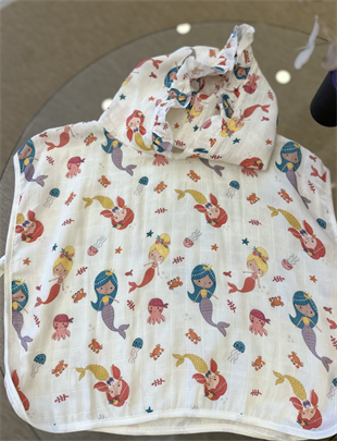 Mermaid Organik bambu müslin panço