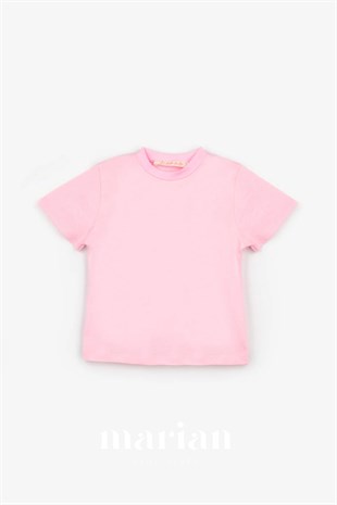 Pembe Penye Basic Çocuk Tişört