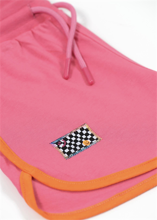 Retro Orange Striped Short - Pink (Pink Cord)
