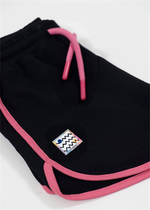 Retro Pink Striped Short - Navy Blue (Pink Cord)
