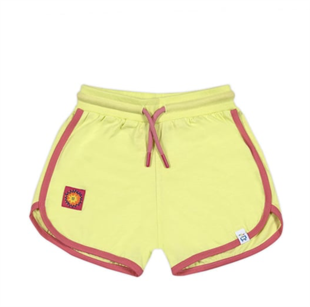 Retro Shorts - Lime with Pink Trim
