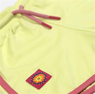 Retro Shorts - Lime with Pink Trim