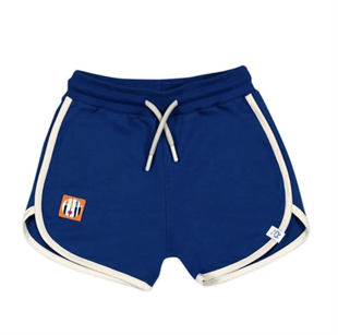 Retro Shorts - Navy Blue with Ecru Trim