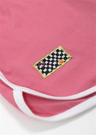 Retro White Striped Short - Pink (Pink Cord)