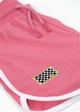 Retro White Striped Short - Pink (Pink Cord)