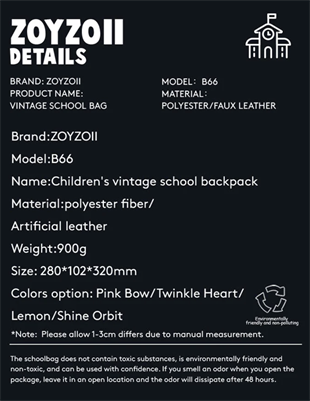 Zoyzoii® vintage series backpack（PİNK）