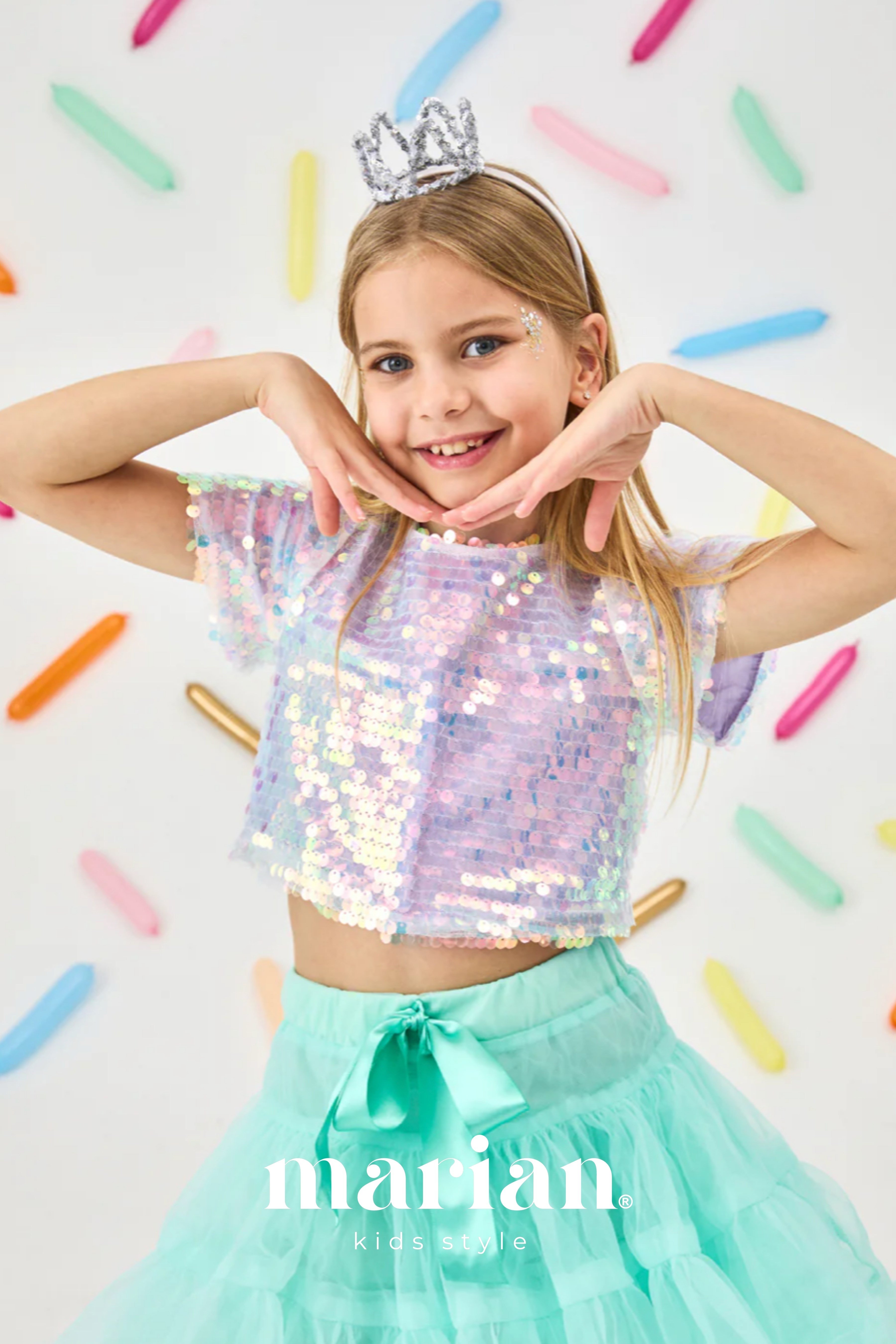 Lila Pullu Kız Çocuk Crop