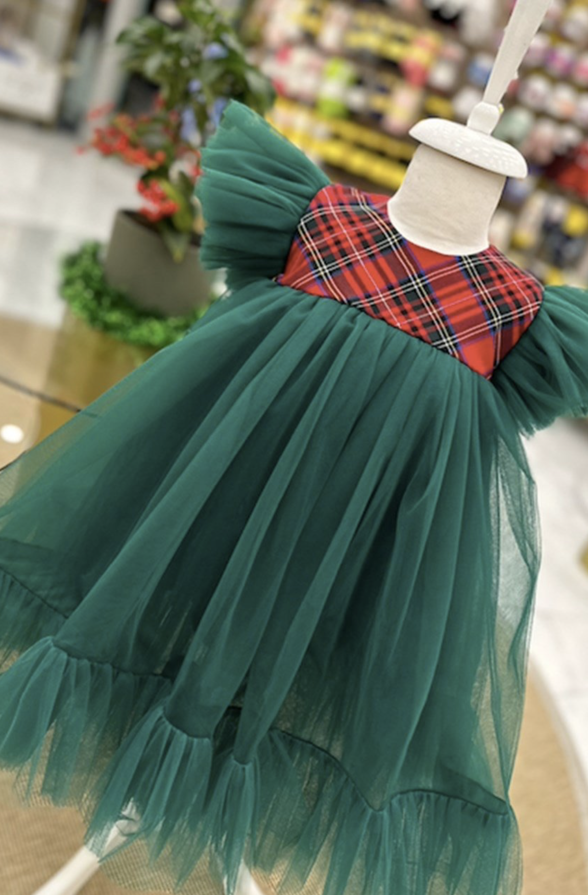 Marian Green Ekose Dress